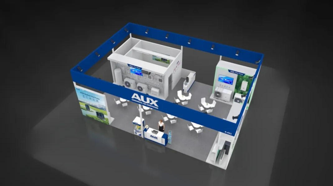 【拓源设计与执行】AUX奥克斯|德国纽伦堡Chillventa海外特装展位展览项目现场图01
